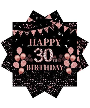 40 pieces of rose gold napkins birthday 30th birthday ros gold paper party napkins 33 x 33cm paper napkins for man girl birthday party decoration ros gold 30th