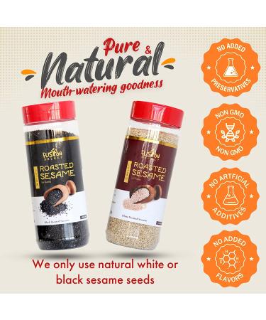 Fusion Select Roasted Black Sesame Seeds - Crispy Nutty Taste for Asian & Mediterranean Cuisine - Salad, Soup, Noodle & Sushi Topping - Buy Online on SooperMarket.com