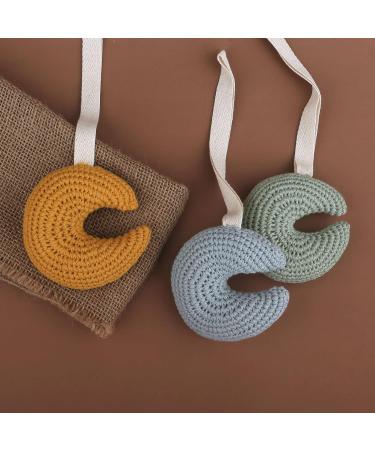 Cute Moon-Shaped Baby Pacifier Holder | Durable Cotton Lanyard 13cm | Newborn Accessories 636 - Buy Online on SooperMarket.com