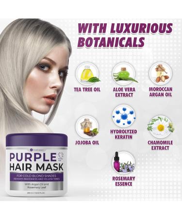 BELLISSO Purple Shampoo, Conditioner & Hair Mask Set - Sulfate-Free Salon Grade Formula for Platinum, Silver & Grey Hair - Hydrating Toner for Shimmer Correction - Buy Online on SooperMarket.com