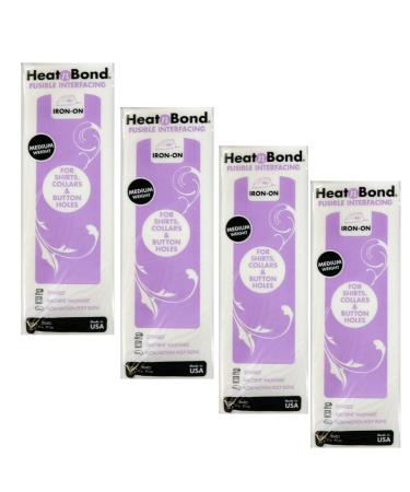 Therm O Web Thermoweb Heat N Bond Medium Weight Iron On Fusible Interfacing White 20 inch x 36 inch 3337 (4-Pack)