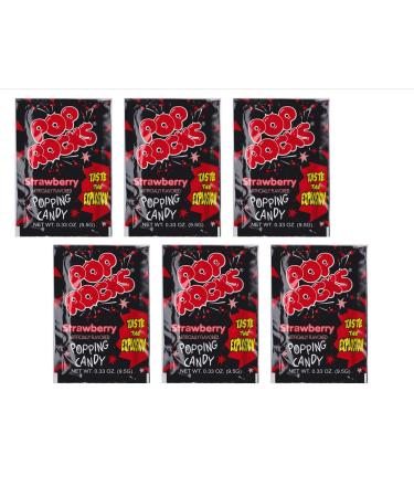 Pop Rocks Popping Fizzing Crackling Candy 6pk (Strawberry 6 pack)