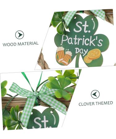 Abaodam 2pcs Shamrock Wooden Sign Hanging Front Door Wreaths Irish Party Wood St. Patrick's Day Pendants - Buy Online on SooperMarket.com