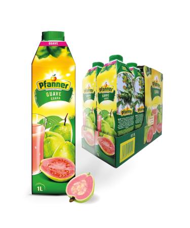 Pfanner Guava Nectar (8 x 1 l) - 25% fruit content fruit nectar in bulk pack drink made from pink guava nectar
