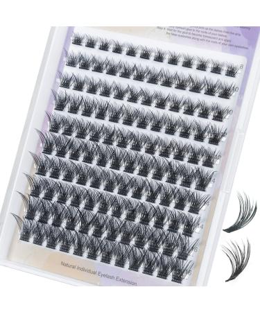 Lash Clusters DIY Eyelash Extensions 120 Clusters Lashes C Curl LASH Individual Eyelash Clusters Extensions Wispy Lashes Cluster DIY at Home by MAEXUS (0.07MM W11L 8mm-16mm mix)