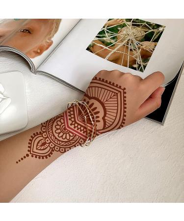 Aresvns Henna Tattoo Stickers - 9 Sheets, Waterproof Brown Henna Stickers for Women - Buy Online on SooperMarket.com