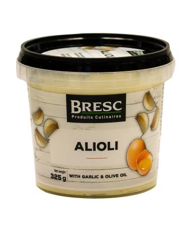 Bresc Alioli Clasico- 1x 325g- Spanish garlic dip with garlic and high-quality olive oil Aioli garlic cream as a dip or topping perfect for meat and fish dishes
