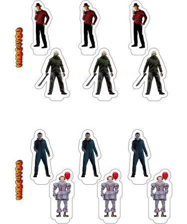 Made4You Halloween Horror Film Icons - Edible Cupcake Toppers - Stand-up Wafer Cake Decorations (12) - Buy Online on SooperMarket.com