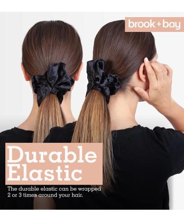 Satin Sleep Tie Scrunchie - Large Black Satin Hair Tie for Sweet Dreams - Buy Online on SooperMarket.com
