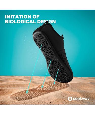 SEEKWAY Water Shoes Quick-Dry Aqua Socks | Beach Pool Swim Yoga | Women Men SK001 Black - Buy Online on SooperMarket.com