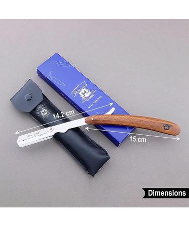 Haryali London Men's Wooden Shaving Set - Straight Razor Black Badger Hair & Stand | Best International Shipping - Buy Online on SooperMarket.com
