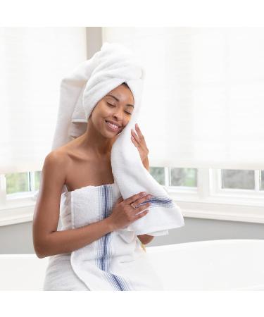 Aston & Arden Turkish Bath Towels - Pack of 2, 600 GSM Oversized Ultra Soft Hand Towels in Crystal Blue - Buy Online on SooperMarket.com