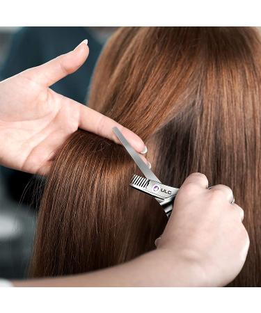 ULG 6.5 inch Hair Thinning Scissors - Professional Barber Shears for Hair Cutting and Texturizing - Japanese Stainless Steel Razor Edge Teeth Blending Scissor for Home Salon - Buy Online on SooperMarket.com