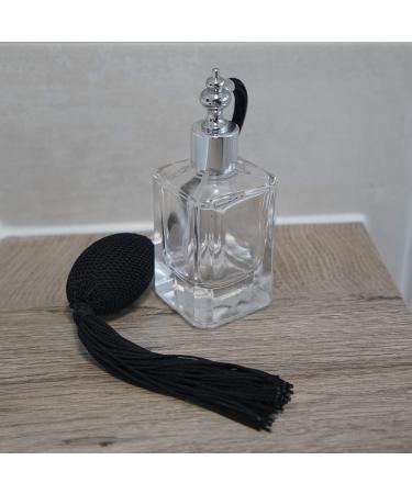 Fantasia Glass Atomizer with Ball Pump - Refillable 100ml Perfume Atomizer for Home & Travel - Square Design - Buy Online on SooperMarket.com