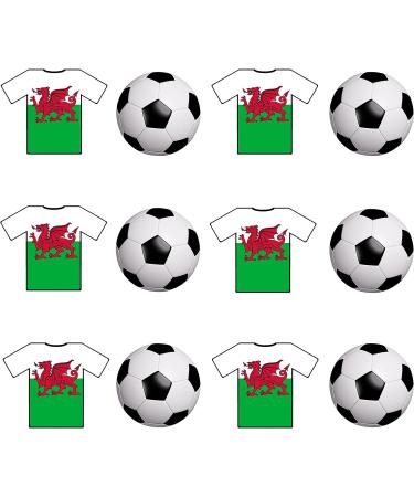 PRE-CUT Wales Football Edible Cupcake Toppers Cake Decorations World Cup 2022 Party - Buy Online on SooperMarket.com