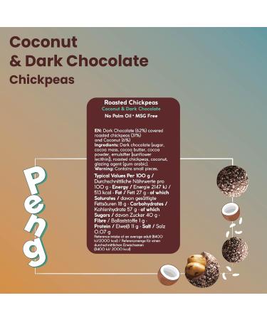 Peng Roasted Chickpeas Snack (6 x 30g) - Coconut Flavor | High Protein Plant-Based Double Roasted Snack - Buy Online on SooperMarket.com