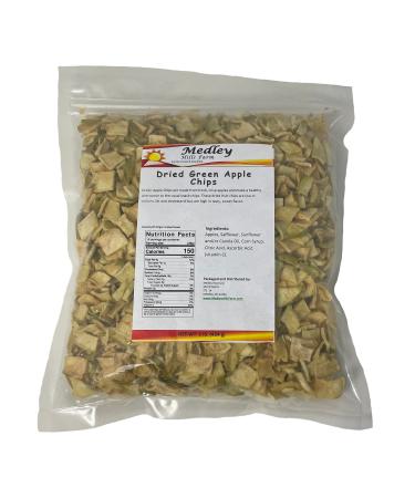 Medley Hills Farm Dried Green Apple Chips 1 Lb in Resealable Bag "Made in the USA"