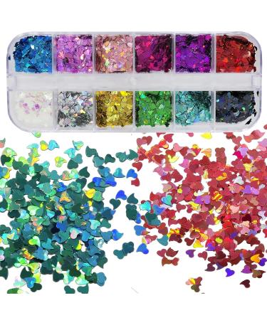 4 Boxes Heart Nail Glitter Sequins - Holographic Butterfly Star Chunky Flakes for Nails Art, Resin, Crafts & Makeup - Buy Online on SooperMarket.com