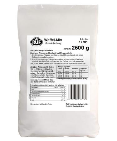 Ruf Waffel-Mix Large Packing basic mix for the production of waffles in the waffle iron for large kitchens canteens hotels and restaurants 1 x 2500g Waffelteig single