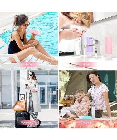 14 Pack Silicone Travel Bottles for Toiletries - TSA Approved Leak Proof Containers for Cosmetics, Shampoo, Conditioner, Lotion - BPA Free (3.04 oz) - Colorful - Buy Online on SooperMarket.com