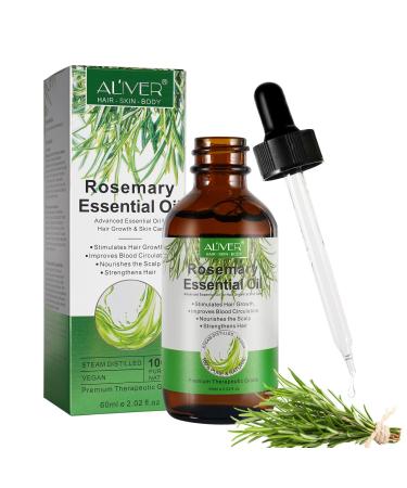 Rosemary oil for hair and scalp (60 ml) 100% pure natural rosemary oil for skin care aromatherapy hair thickening deep -nourishing scalp strengthening for healthy hair growth 60 ml (1 Pack)