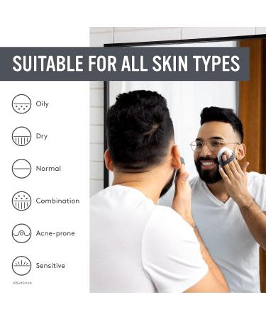 Sud Scrub Antimicrobial Silicone Face Scrubber for Sensitive Skin - Eco-Friendly Exfoliating Facial Cleansing Brush for Men & Women (Charcoal) - 1 Pack - Buy Online on SooperMarket.com