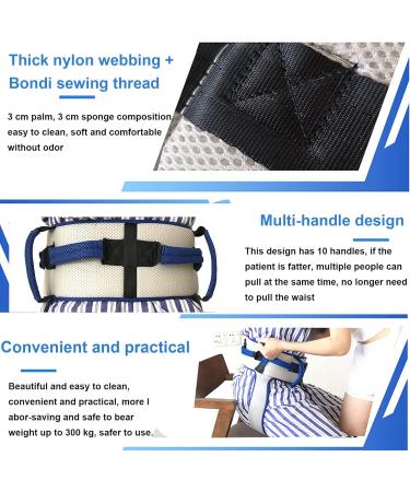 Transfer Belt with Leg Loops Medical Nursing Safety Gait Assist Device - for Patient Care Secure Aide Transfer Sling - Pediatric Elderly (Blue) - Buy Online on SooperMarket.com
