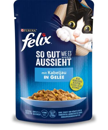 FELIX wet cat food in jelly with cod 24x 85 g Cod 85 g (pack of 24)