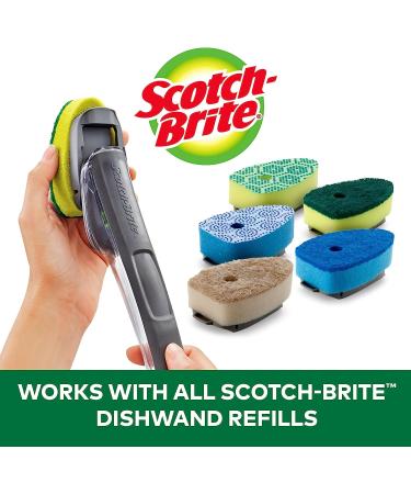 Scotch-Brite Heavy Duty Dishwand Kit with Soap Control Button - 1 Wand + 6 Refill Pads - Buy Online on SooperMarket.com
