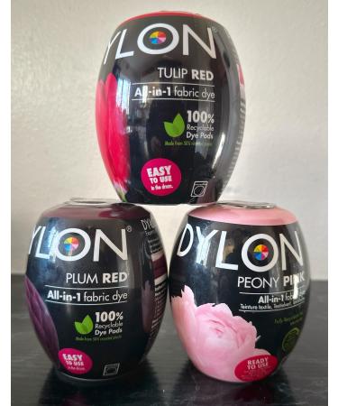 Dylon Machine Dye Pod 350g Box of 3 Tulip Red/Plum Red/Peony Pink by PADMASHRE