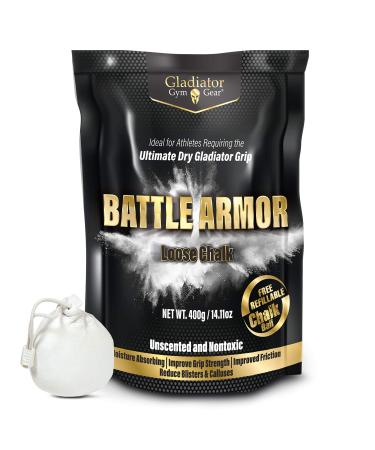 Gym Chalk for Weightlifting, Rock Climbing Chalk, Refillable Chalk Ball, 400 Grams, 14oz Magnesium Carbonate Gymnastics Chalk Powder, Weight Lifting Chalk, for Dry Hands Pole Grip, Workout Chalk