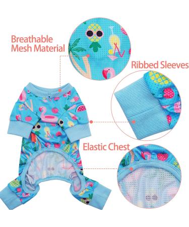 KYEESE Lightweight Dog Pajamas for Medium Dogs - Breathable Summer Onesie Jumpsuit - Flamingo Print - X-Large - Buy Online on SooperMarket.com