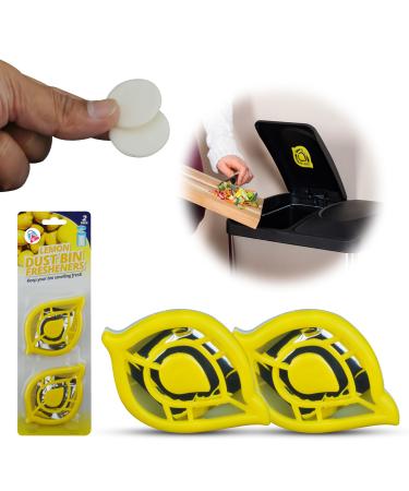 HOVUK trash can-air freshener odor removers for kitchen waste buckets swing pedal air scent self-adhesive (2 pieces lemon waste bucket frost (yellow color)) 2 Pack lemon container (yellow color)