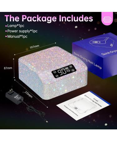 UV LED Nail Lamp 96W - Professional Quick Dry Curing Light for Salon & Home | 4 Timer Settings Auto Sensor A-white Sparkly Gel Polish Dryer - Buy Online on SooperMarket.com
