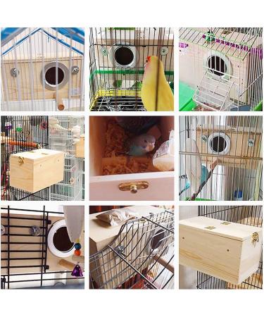 Wooden Parakeet Nesting Box with Coconut Fiber Toy - Ideal for Cockatiel Lovebirds Budgie Finch Canary - 7.8x4.8x4.8 - Buy Online on SooperMarket.com