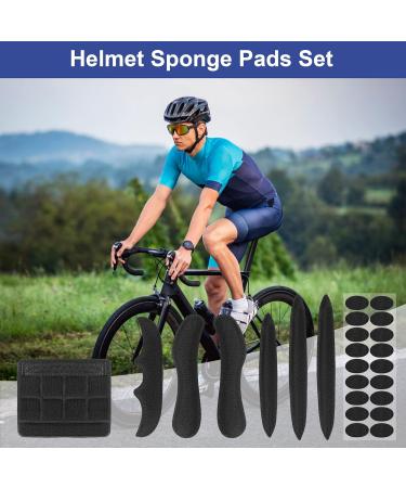 Universal Bicycle Helmet Pad Set - Black Foam Inner Pads for Motorcycle & Bicycle Helmets | 2 Sets - Buy Online on SooperMarket.com
