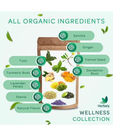 Organic Herbal Ginger Tea 70g - Herbaly Wellness Collection - 28 Count Bag - Buy Online on SooperMarket.com