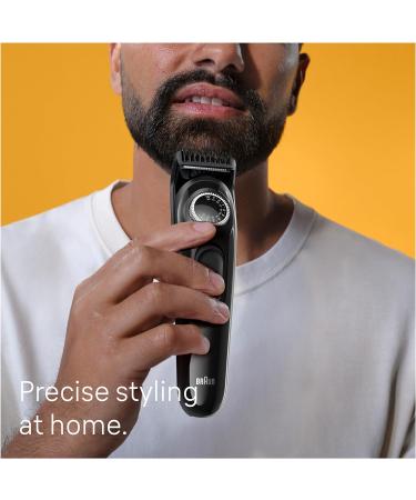 Braun Beard Trimmer Series 3 3410 Electric Beard Trimmer for Men Incl. Ultra-Sharp Blade 40 Length Settings Styling Tools Rechargeable 50-min Cordless Runtime & Washable Black BT3410 - Buy Online on SooperMarket.com