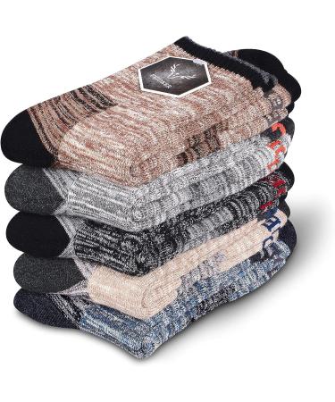 FEIDEER Men's Walking Hiking Socks - Moisture-Wicking Cushioned Quarter Crew Socks for Outdoor Sports - 3/4/5 Pairs, Sizes 6-15, Multiple Color Options - Buy Online on SooperMarket.com