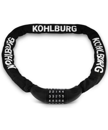 Kohlburg very long numerical lock 110cm long & 6mm strong with a number code - chain lock with number combination - robust bicycle lock with combination for bicycle & e -bike