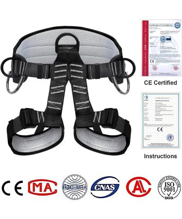 TRSMIMA Thicken Climbing Harness - Adjustable Tree Climbing Belt for Professional Rock Climbing, Fire Rescue, and Outdoor Adventure Activities - Includes Sports Gloves - Buy Online on SooperMarket.com