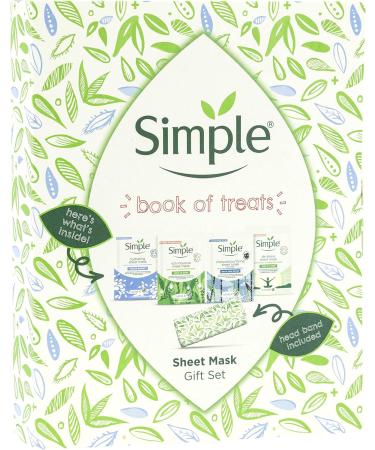 Simple Book of Treats Four Sheet Masks for every skin condition with a stretch head band Gift Set Festive gifts for Women 4 piece - Buy Online on SooperMarket.com
