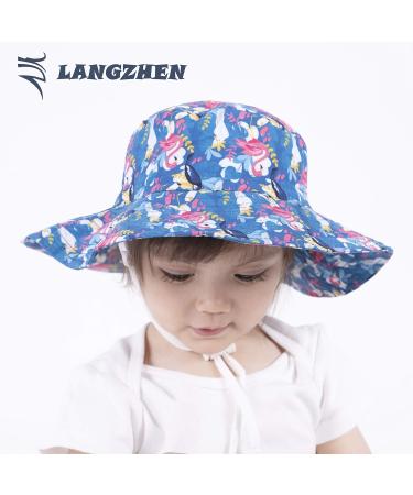LANGZHEN Baby Girls Beach Sun Protection Hat with Chin Strap - Navy XL - Buy Online on SooperMarket.com