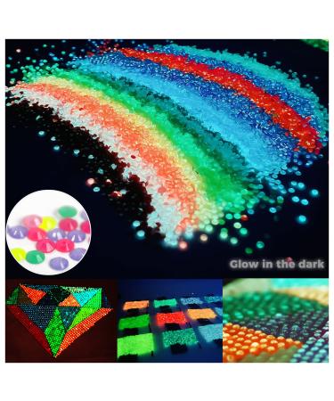Glow in The Dark Diamond Painting Beads for Diamond Dots Accessories  20 Colors Round Diamond Painting Drills Flatback Rhinestones for Crafts  Diamonds for Diamond Painting Bead Art Gem Art  20000PCS Round 1000 pcs per B...