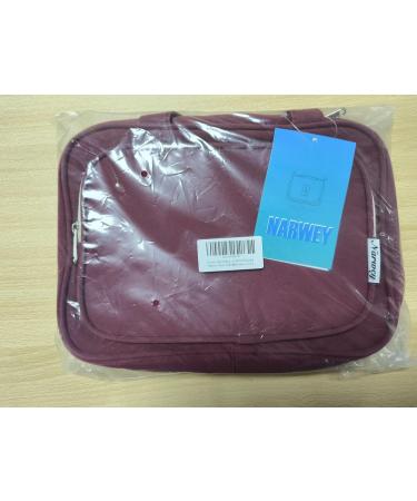 Narwey Hanging Travel Toiletry Bag for Women - Wine Red (Large) | Organizer for Cosmetics, Makeup, and Travel Size Accessories - Buy Online on SooperMarket.com