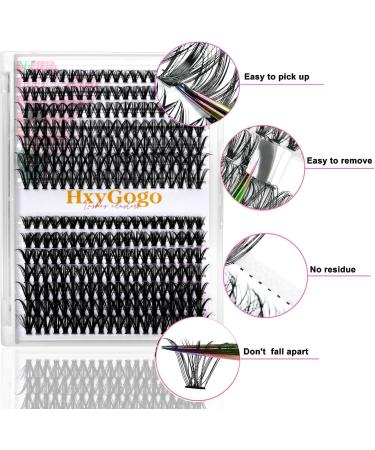 HxyGogo Wispy Fluffy Lash Clusters DIY Eyelash Extensions 280 pcs - 8-16MM D Curl Individual Lashes for Natural Look, Reusable 40D-50D Cluster - Buy Online on SooperMarket.com