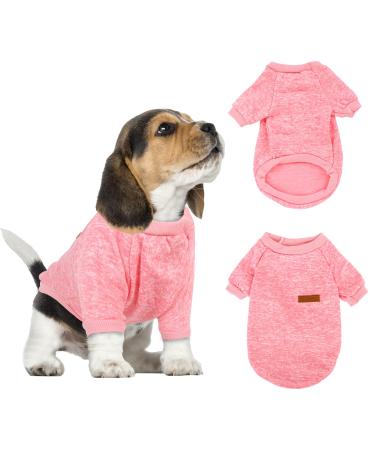 Dog Fleece Jumper Dog Sweater Dog Sweaters for Medium Large Dogs Boy Girl Warm Winter Jumpsuit Coat Puppy Clothes Pink Small