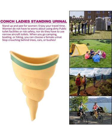 Female Urination Device - 1/2 Female Urinal Reusable Women Pee Funnel Portable Conch Ladies Standing Urinal Soft Conch Type Women Standing up to Pee Funnel Camping Hygiene Sanitation Products yellow - Buy Online on SooperMarket.com