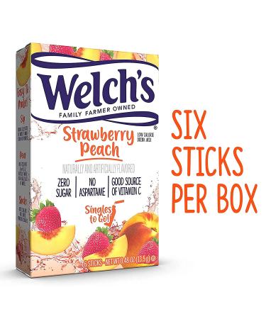 Welch's Singles To Go Water Drink Mix - Powder Sticks  Strawberry Peach  0.48 Ounce (Pack of 12) - Buy Online on SooperMarket.com