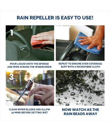 Greased Lightning Rain Repeller Windscreen Protector - Protects Windscreens from Rain Snow Dirt and Grime Improves Visibility Long Lasting Performance - 250ml - Buy Online on SooperMarket.com